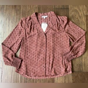 Nordstrom Rust Floral Blouse